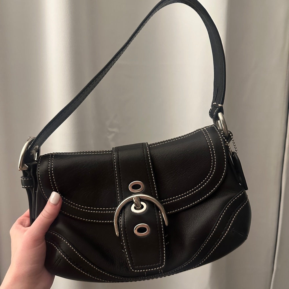 2006 Vintage Coach Soho hobo Black Leather Shoulder Bag